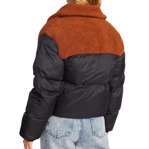NWT Teddy Blocked Puffer Coat - Rust/Black - Picture 4 of 4